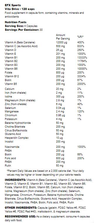 Vitadrive - 120 capsules - Nutra Best Europe