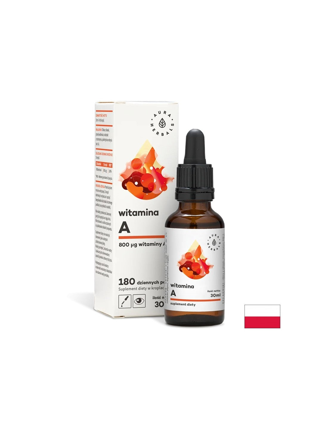 Vision and immunity - Vitamin A, 30 ml drops Aura Herbals - Nutra Best Europe