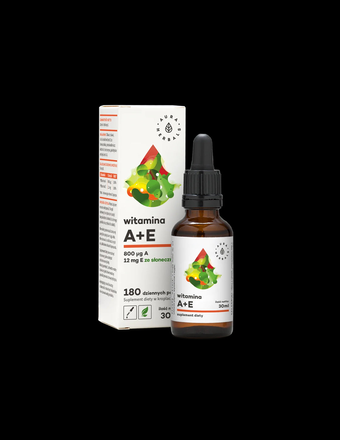 Vision and Immunity - Vitamin A (800 μg) + E (12 mg), 30 ml drops Aura Herbals - Nutra Best Europe